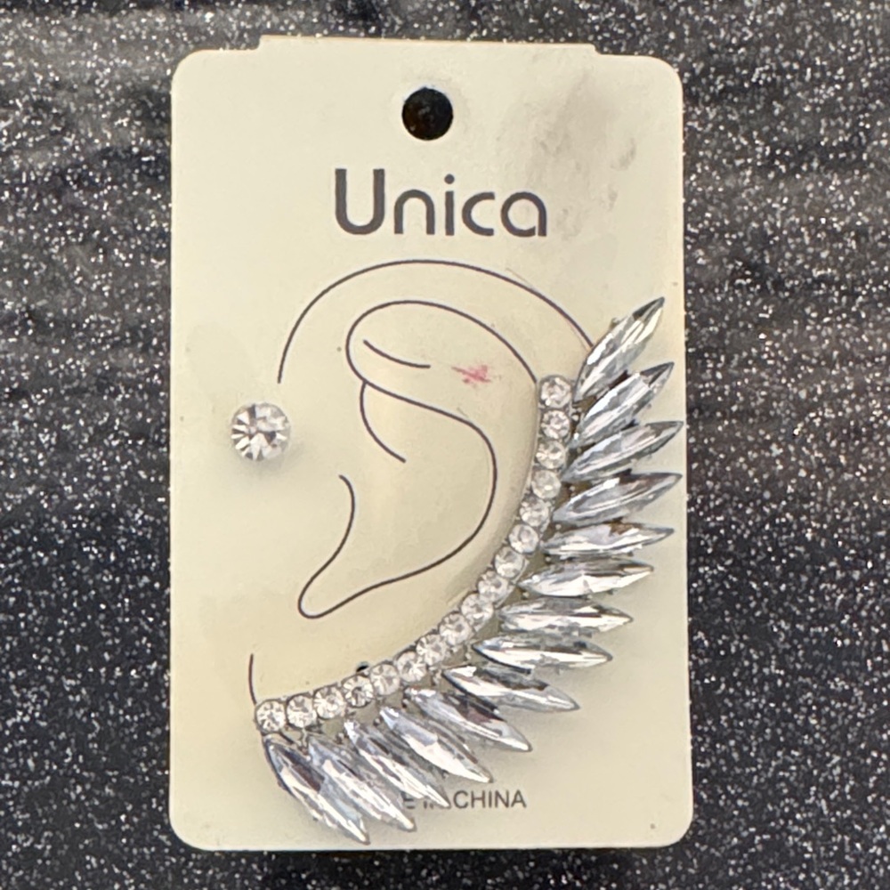 Silver Crystal Ear Cuff